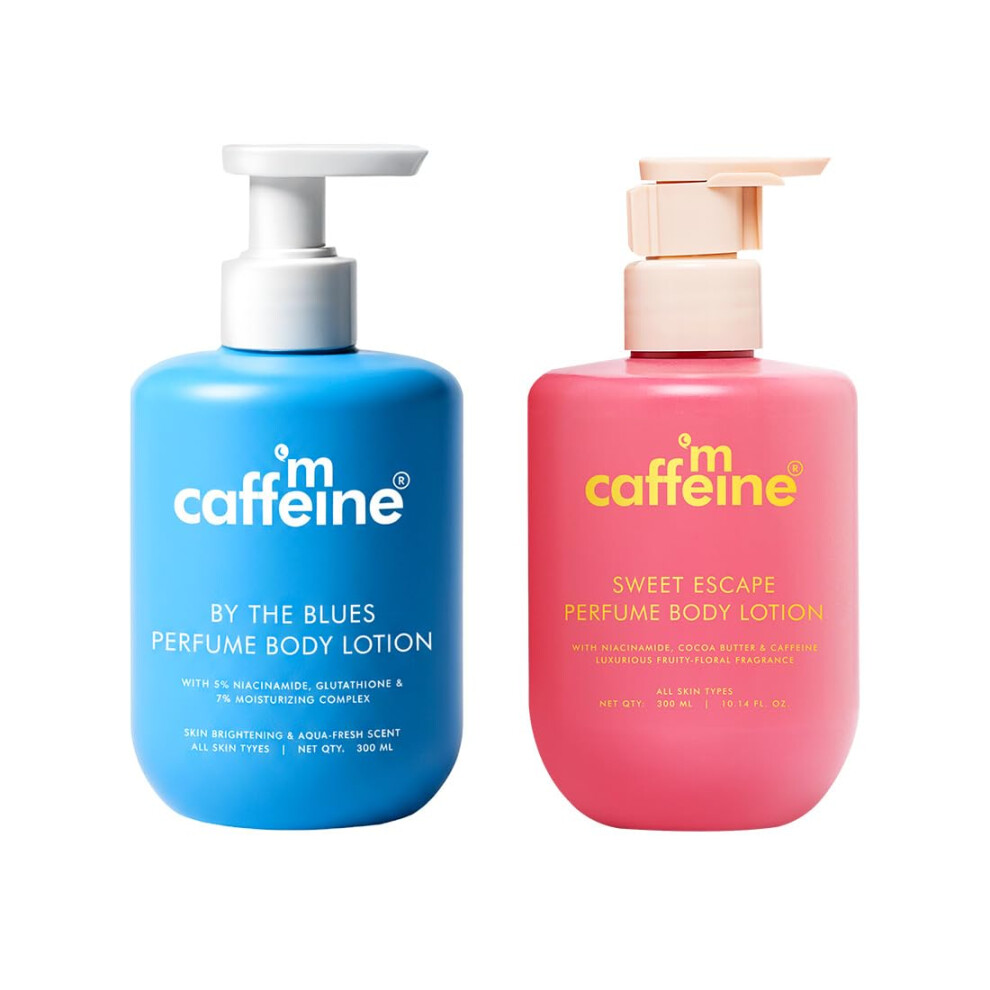 Mcaffeine By The Blues Brightening Perfume Body Lotion & Sweet Escape Perfume Body Lotion | Niacinamide, Cocoa & Shea Butter | Deeply Moisturizes, Eve