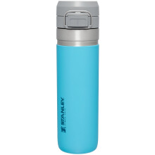 Stanley Quick Flip GO Water Bottle 24 oz | Push Button Lid | Leakproof and Packable for Travel and Sports | Insulated Stainless Steel | BPA-Free | Poo