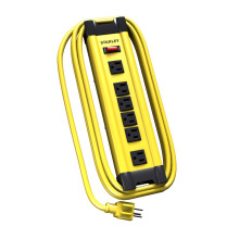 Stanley 31608 ShopMax 6-Outlet Metal Power Strip, Yellow, 10-Foot