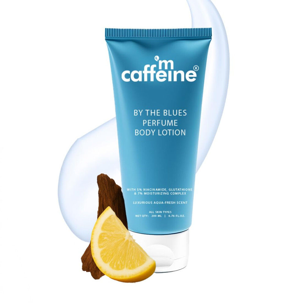 Mcaffeine By The Blues Perfume Body Lotion 200Ml | 5% Niacinamide & Glutathione For Brightening & Detan | Aquatic-Woody Fragrance | 72H Moisturization