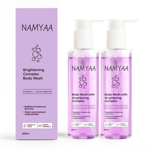 Gel Douche Éclaircissant Namyaa Avec Niacinamide Complexe Vitaminé C Pack De 2 (500Ml)