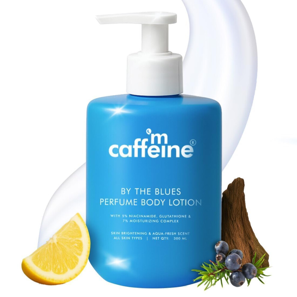 Mcaffeine 5% Niacinamide & Glutathione For Brightening & Detan By The Blues Perfume Body Lotion 300Ml | | Aquatic-Woody Fragrance | 72H Moisturization