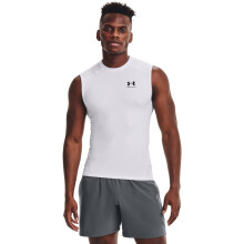 T-shirt sans manches Under Armour HeatGear Compression pour homme, Blanc (100)/Noir, XX-Large