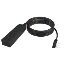 Stanley 31132 CordMax Office Grounded Low Profile 3-Outlet Indoor Extension Cord, 15-Feet, Black