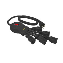 Stanley 31503 PowerSquid 5 Outlet Flexible Outlet Multiplier, Black
