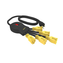 Stanley 31500 PowerSquid 5-Outlet Multiplier (Yellow) Power Cords