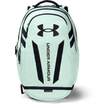 Under Armour Unisex-Adult Hustle 5.0 Backpack , Seaglass Blue (403)/Black , One Size Fits All