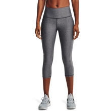 Under Armour Dames HeatGear Armour Hoge Taille Capri met Zak, Charcoal Light Heather (019)/Wit, XX-Large Lang