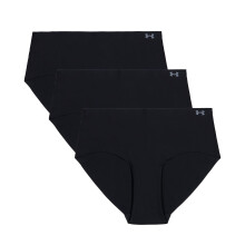 Under Armour Dam 3-Pack Pure Stretch No Show Hipster Underkläder, Komfort hela dagen, Ultra-mjuk Passform, Svart