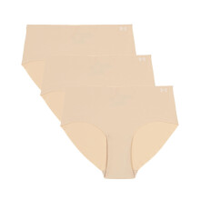 Under Armour Dam 3-Pack Pure Stretch No Show Hipster Underkläder, All-Day Comfort & Ultra-Mjuk Passform, Venice Pink
