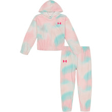 Under Armour Mädchen 2-teiliges Fleece Sweatshirt und Jogginghose Set, weich & bequem, Pink Blur, 6