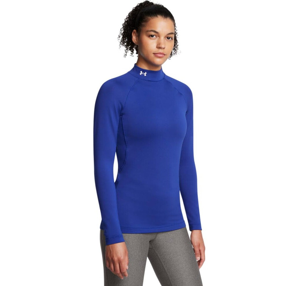 Under Armour Womens Authentics Mock Neck T-Shirt, (401) Royal / / White, XX-Large