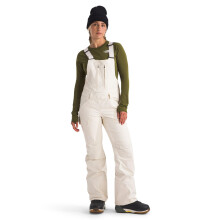 The North Face Women's Freedom Bib (Standard & Plus Size) | Waterproof, Built-in Gaiter, Mesh Lined Breathabitlity, White Dune, Large Regular