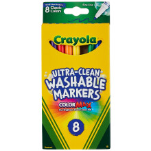 Crayola Ultra Clean Washable Markers, Fine Line , School Supplies, 8 Count