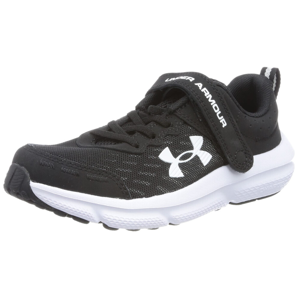 Under Armour Boys' Pre School Assert 10 Alternate Closure, (001) Black/White/White, 2, Us
