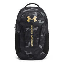 Under Armour Unisex-Adult Hustle 6.0 Backpack, (001) Black/Black/Metallic Gold, One Size Fits Most