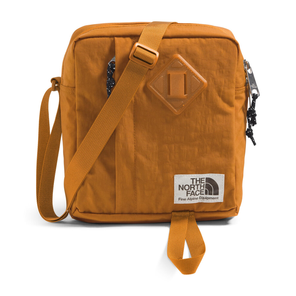 The North Face Berkeley Crossbody Bag | Adjustable Strap, Water-Repellent Finish, Internal Divider & External Pocket,Timber Tan/Tnf Black,One Size