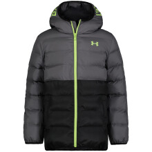 Under Armour Jongens Pronto Gewatteerde Jas met Kap, Lichtgewicht & Waterafstotend, Castlerock Kleurblok, YL
