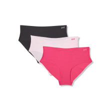 Under Armour UA PURE STRETCH NO SHOW HIPSTER-SOLID3PK, SKUGG FUCHSIA, M