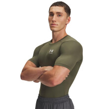 Camiseta de compresión de manga corta HeatGear para hombre de Under Armour, (391) Verde OD Marino / Blanco, X-Large