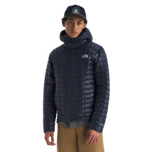 The North Face Men's ThermoBall Hooded Jacket - Wind & Water Resistant, Lightweight Insulation, Secure Zip Pockets, Summit Navy, Medium