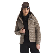 The North Face Damen Thermoball Kapuzenjacke | Hohe Wärmeisolierung, Wind- & Wasserabweisend, Verstellbare Kapuze, Mocha Braun, Medium
