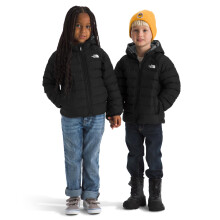 The North Face Kids' Reversible Perrito Insulated Hooded Jacket | 2 in 1 Winter Coat for Boys & Girls, Lightweight & Water Repellent, TNF Black/Smoked