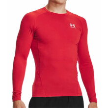 Camiseta de compresión de manga larga HeatGear para hombre de Under Armour, (601) Rojo / Blanco, Pequeña