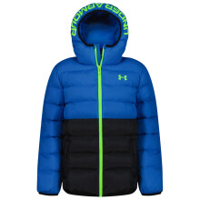 Under Armour Jungen Pronto Kapuzen-Pufferjacke, leicht & wasserabweisend, Atlantis Block, YXL
