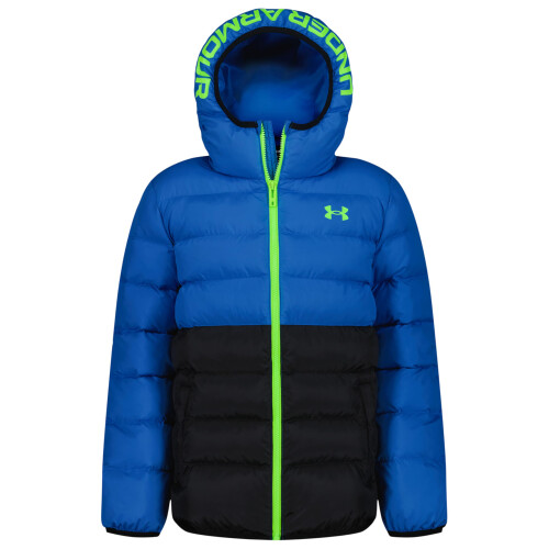 Under Armour Giacca Puffer con Cappuccio Under Armour per Bambini, Leggera e Impermeabile, Atlantis Block, 6