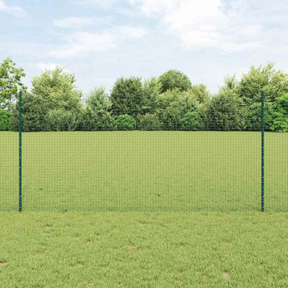 Vidaxl Welded Wire Fence With Post 50 X 1.2 M Pvc-Coated Steel Green 8721158927682