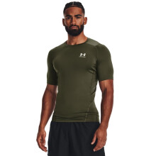 Under Armour Herrars Armour HeatGear Kompression Kortärmad T-Shirt, (390) Marine OD Green / White, X-Large