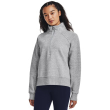 Under Armour Dam Rival Fleece Halv Dragkedja, Grå / Vit, Medium