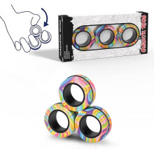 (US) 3pcs Fidget Toy Set Finger Magnetic Rings Colorful Adult Magnets Spinner Rings for Relieve Stress Anxiety Relief Therapy