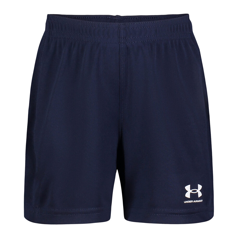 Under Armour Boys' Challenger Performance Soccer Shorts, Elastic Waistband, Lightweight, Midnight Navy, 5