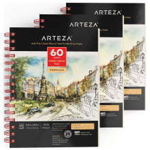 Cuaderno de bocetos de medios mixtos ARTEZA, 5.5 x 8.5 pulgadas, paquete de 3, 60 hojas cada uno