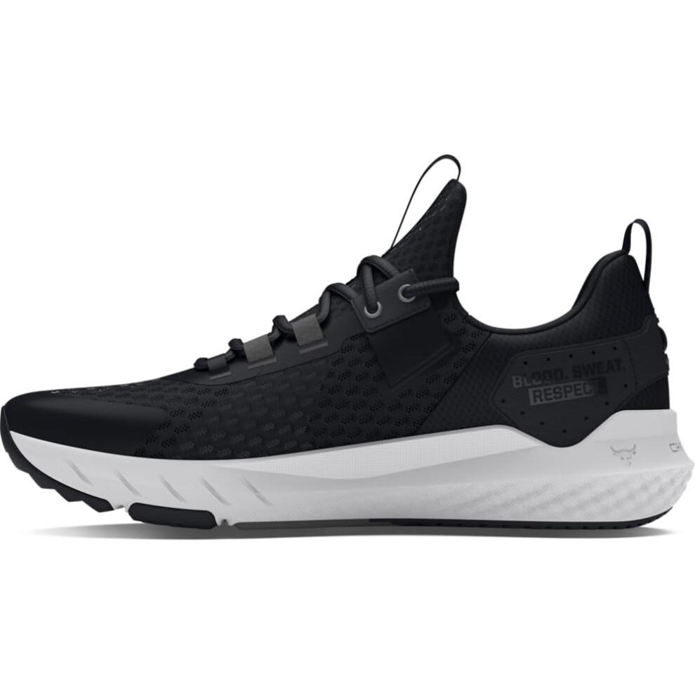 Under Armour Men's Project Rock Blood Sweat Respect 4, (001) Black/Castlerock/White, 7, Us