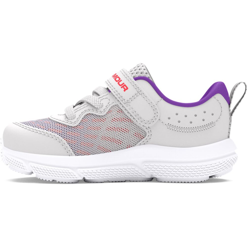 Under Armour Girls' Infant Assert 10 Alternate Closure, (104) Distant Gray/Lavish/Racer Red, 9K, Us