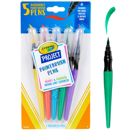 Crayola Pennarelli a Pennello Lavabili Crayola, Set di 5 per Bambini