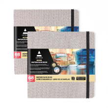 Bloc de Acuarela ARTEZA, 2 Paquetes, 68 Páginas Cada Uno, 8.25 x 8.25 Pulgadas, Tapa Dura Gris