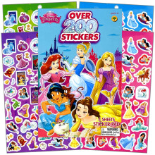 Disney Princess Klistermärkesbok Över 200+ - Perfekt för Gåvor, Festfavoriter, Scrapbooking