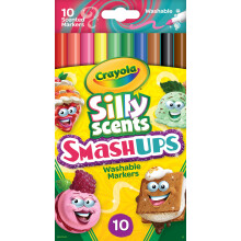 Crayola Silly Scents Fine Line Markers, Smash Ups Scented Markers, 10 Count