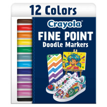 Crayola Fine Point Markers (12ct), Fine Tip, Art Marker Set, Markers for Adult Coloring Books, Gifts for Teens, Nontoxic
