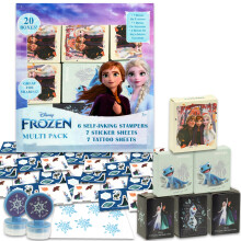 Disney Frozen Kalasfavoriter för 20 Gäster Bundle ~ 20 Delar Favoritboxar med Klistermärken, Tatueringar och Stämplar