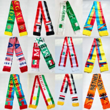 (Canada, 14x135cm) 2026 USA Mexico Netherlands Scarf Flag 14x135cm Double-sided Printed Satin Iraq Haiti France Scarf Flag