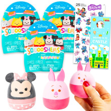 Disney Squooshems Mystery Blind Bags Set - 3 Mini Squishmallows & Aufkleber für Kinder