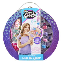 Shimmer 'N Sparkle Color Pop Nail Set Designer for Girls, All-in-One Nail Art Kit - Create Trendy Jelly Sheer Tinted Nail Design, Comes with Nail Poli