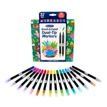 Crayola Brush & Detail Dual Tip Marker Set, 16 Markers, 32 Colors, Adult Coloring Markers, Gifts for Teens & Adults