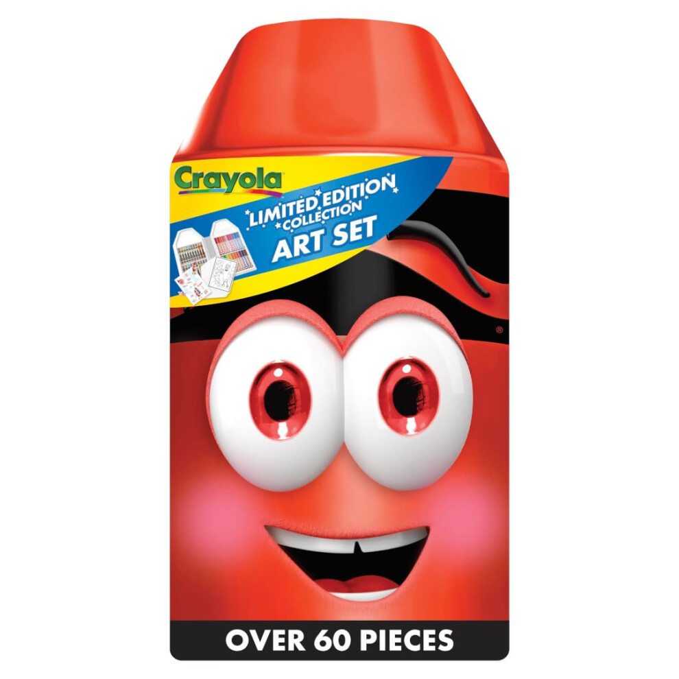 Crayola Coloring Set With Limited Edition Red Art Case, Limited Edition Crayons, 50+ Pieces, Gifts For Kids