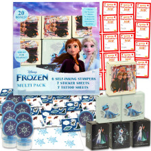 Disney Frozen Valentinstag Geschenkset für Klassenzimmer - 20 Geschenkkästchen mit Stickern, Tattoos, Stempeln